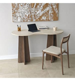 Study Desk - Travertine Walnut