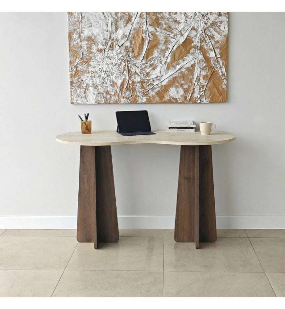 Study Desk - Travertine Walnut