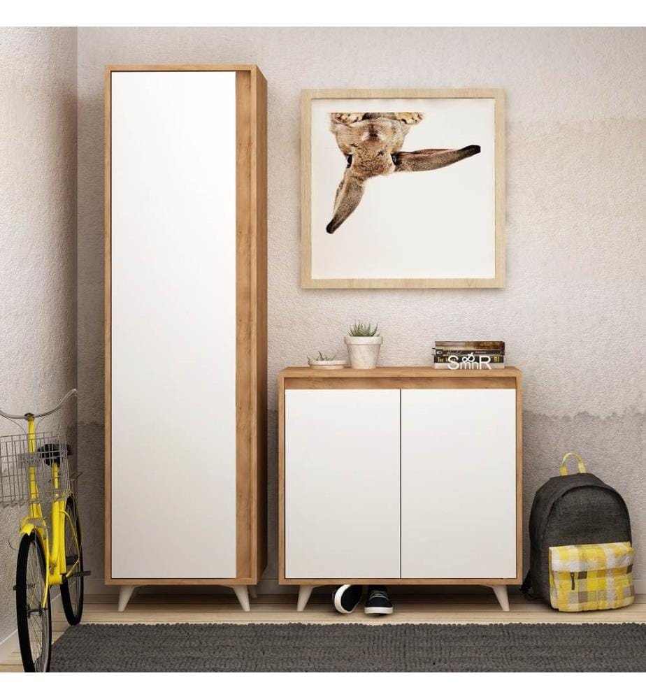 Shoe Cabinet - Oak White