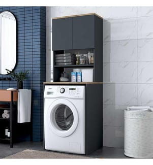 Washing Machine Cabinet - Walnut Anthracite