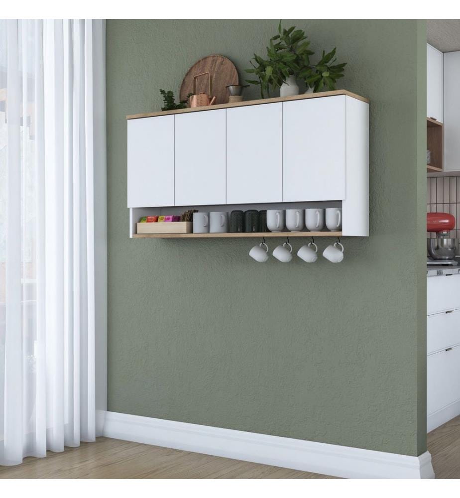 Wandschrank – Nussbaum weiss