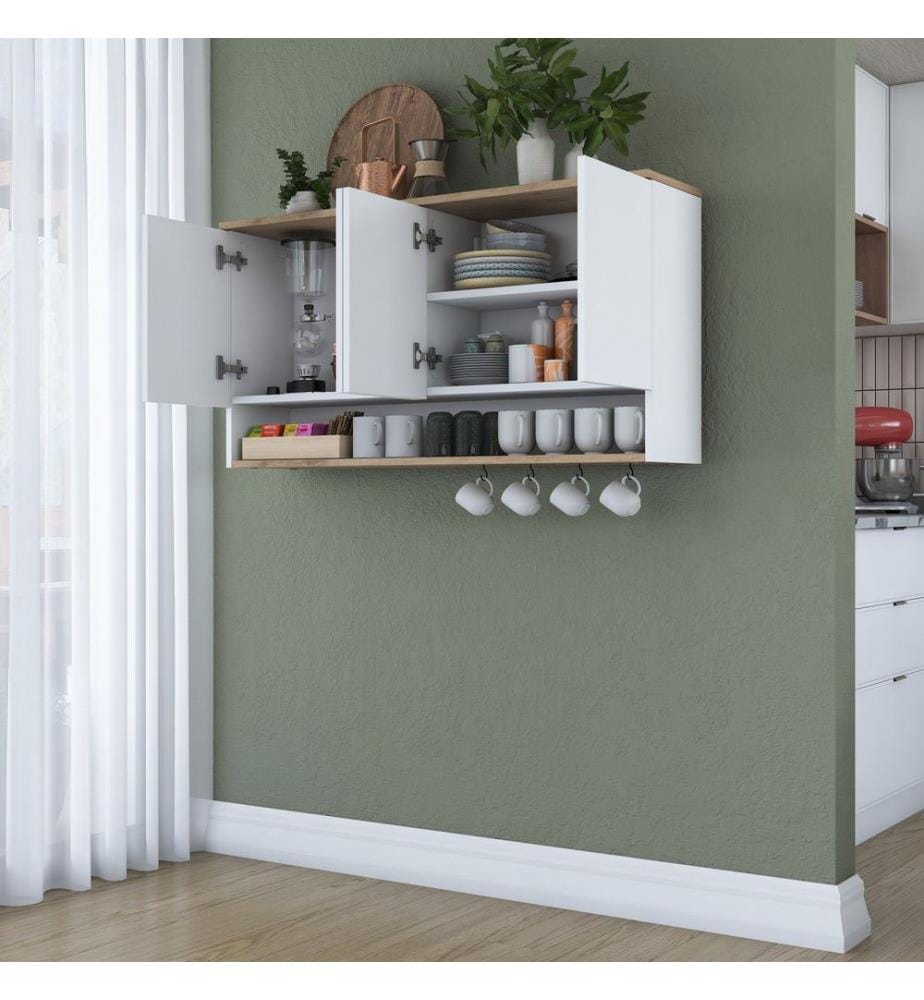 Wandschrank – Nussbaum weiss