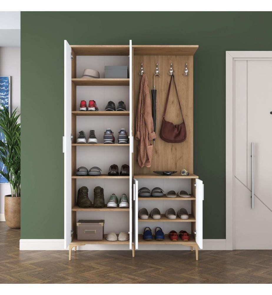 Hall Stand - Walnut White