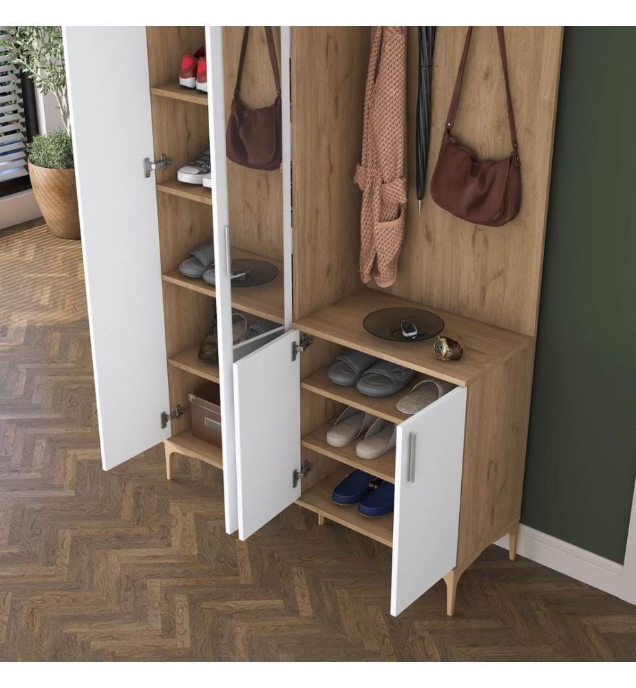 Hall Stand - Walnut White