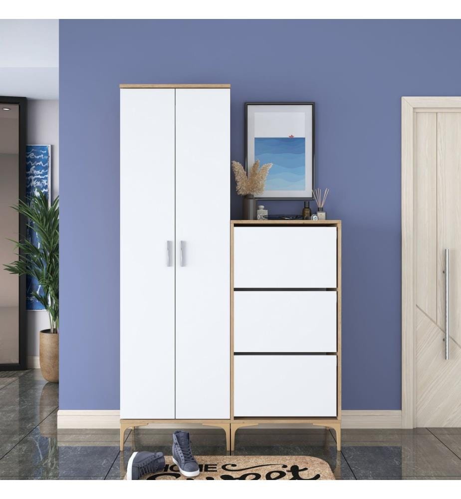 Hall Stand - Walnut White
