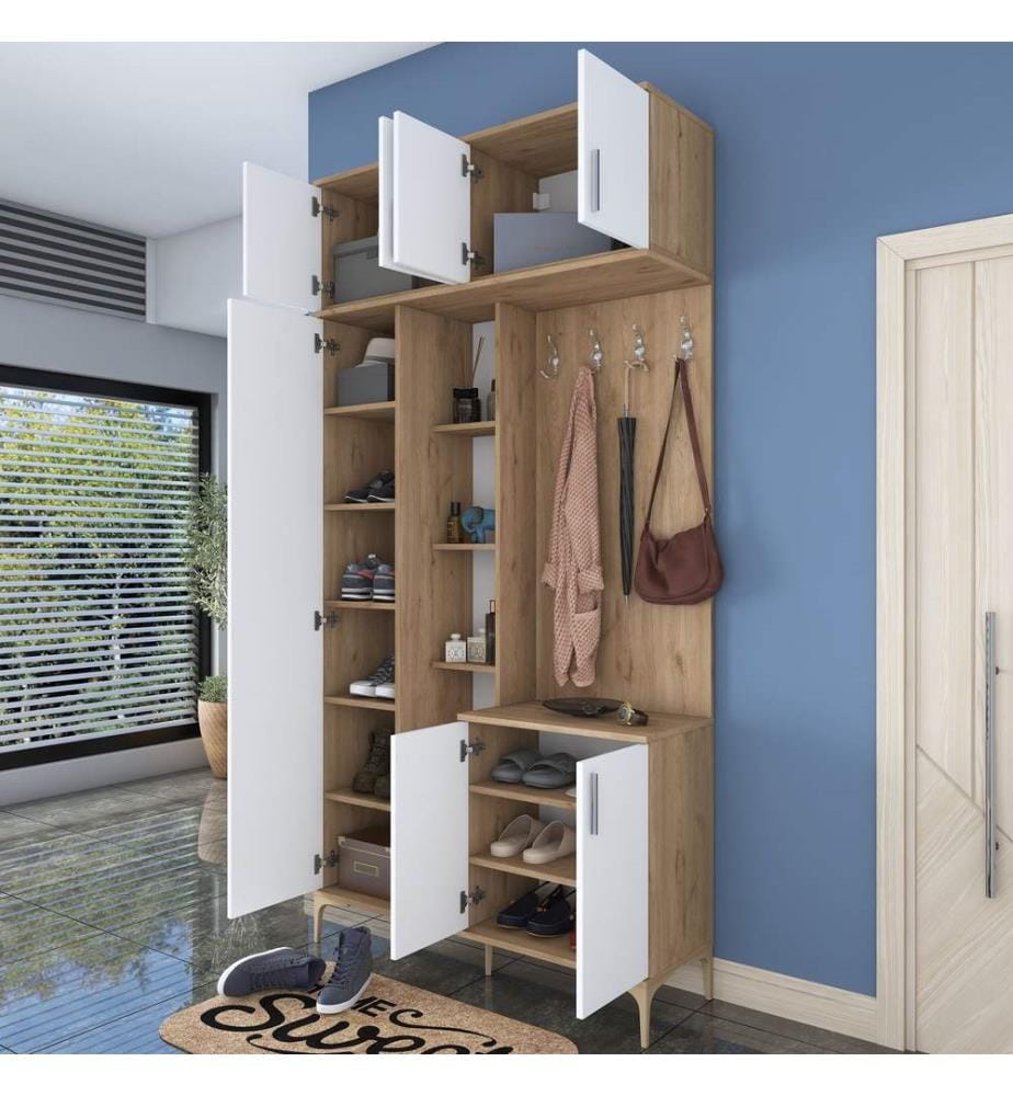 Hall Stand - Walnut White