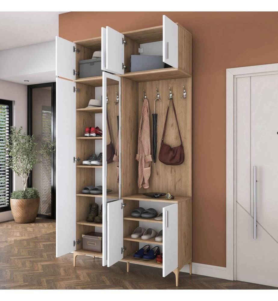 Hall Stand - Walnut White