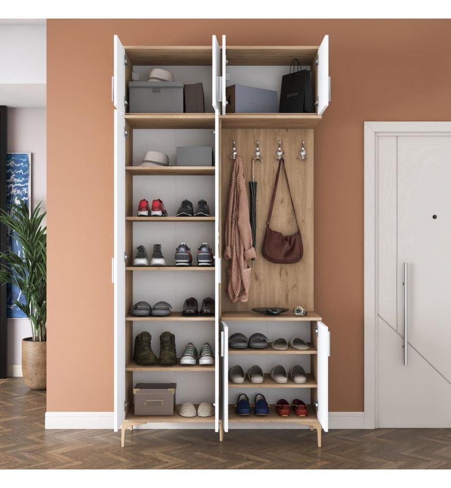 Hall Stand - Walnut White