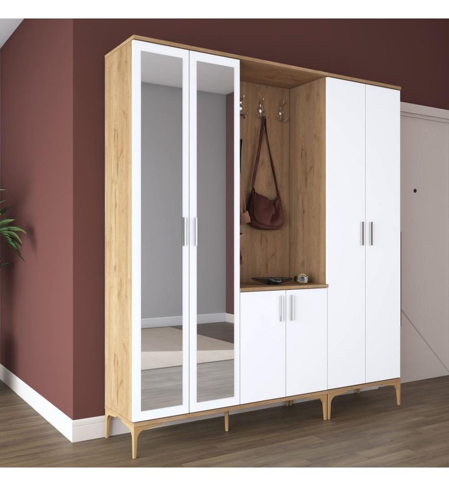 Hall Stand - Walnut White