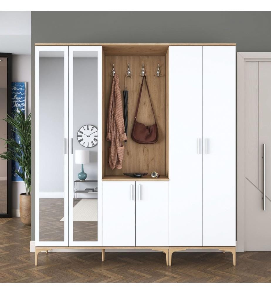 Hall Stand - Walnut White