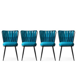 Chair Set (4 Pieces) - Black Blue