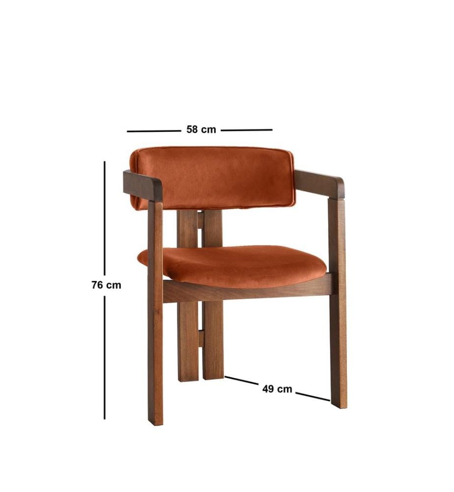 Stuhl – Walnuss, Fliesenrot