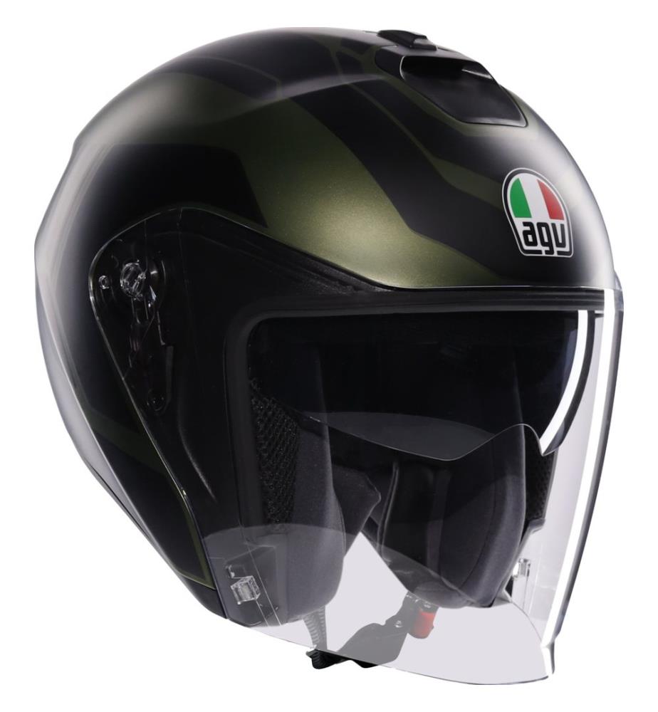 Irides Sakai Jet Helm - Matt grün und schwarz