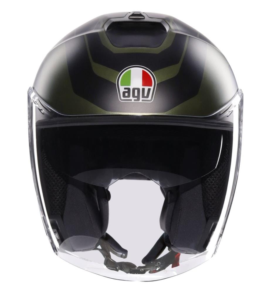 Irides Sakai Jet Helm - Matt grün und schwarz