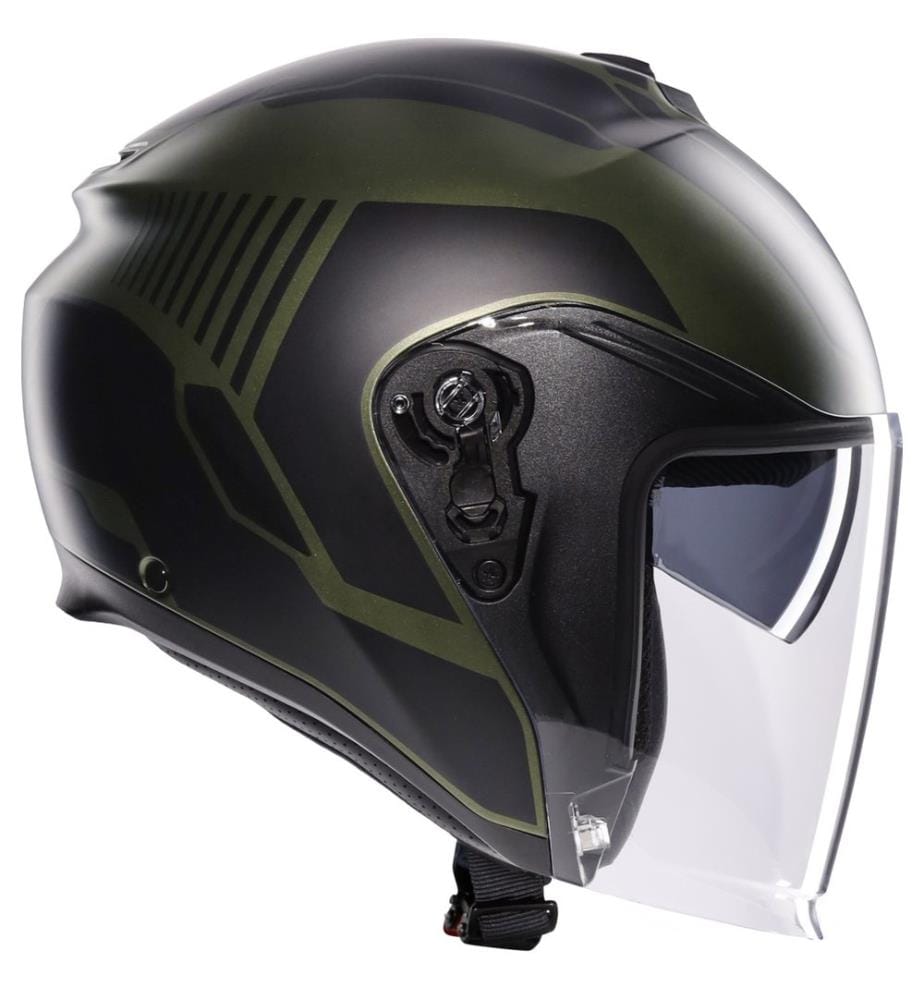 Irides Sakai Jet Helm - Matt grün und schwarz