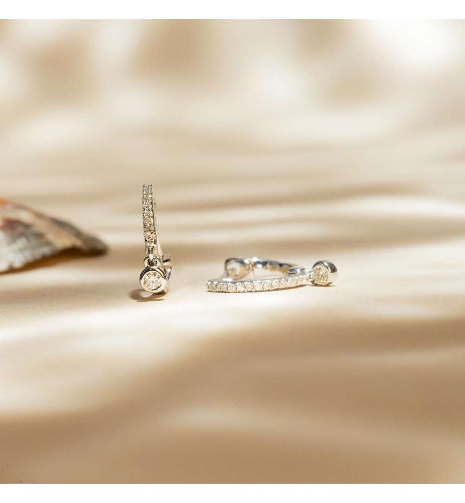 Creolen Charms Ohrringe - Weissgold 375/1000