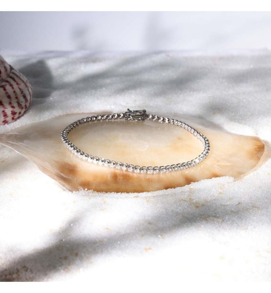 Armband Fluss 3 Karat - Weissgold 375/1000