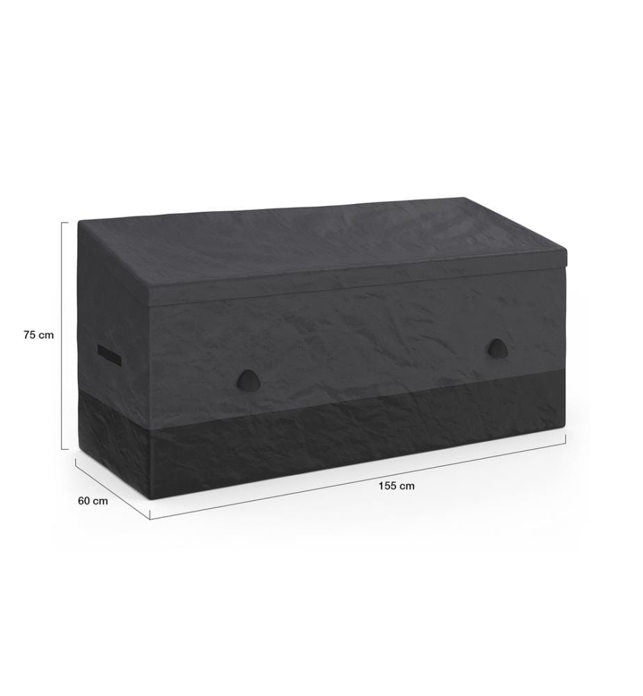 Coffre de rangement pour extérieur avec bâche 600L - Noir et Gris Anthracite