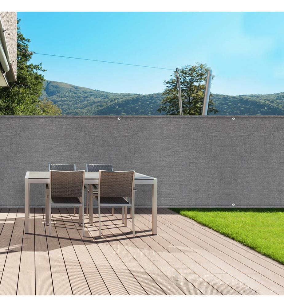 Brise vue occultant - 1.5 x 10 m 300 gr/m² - Gris