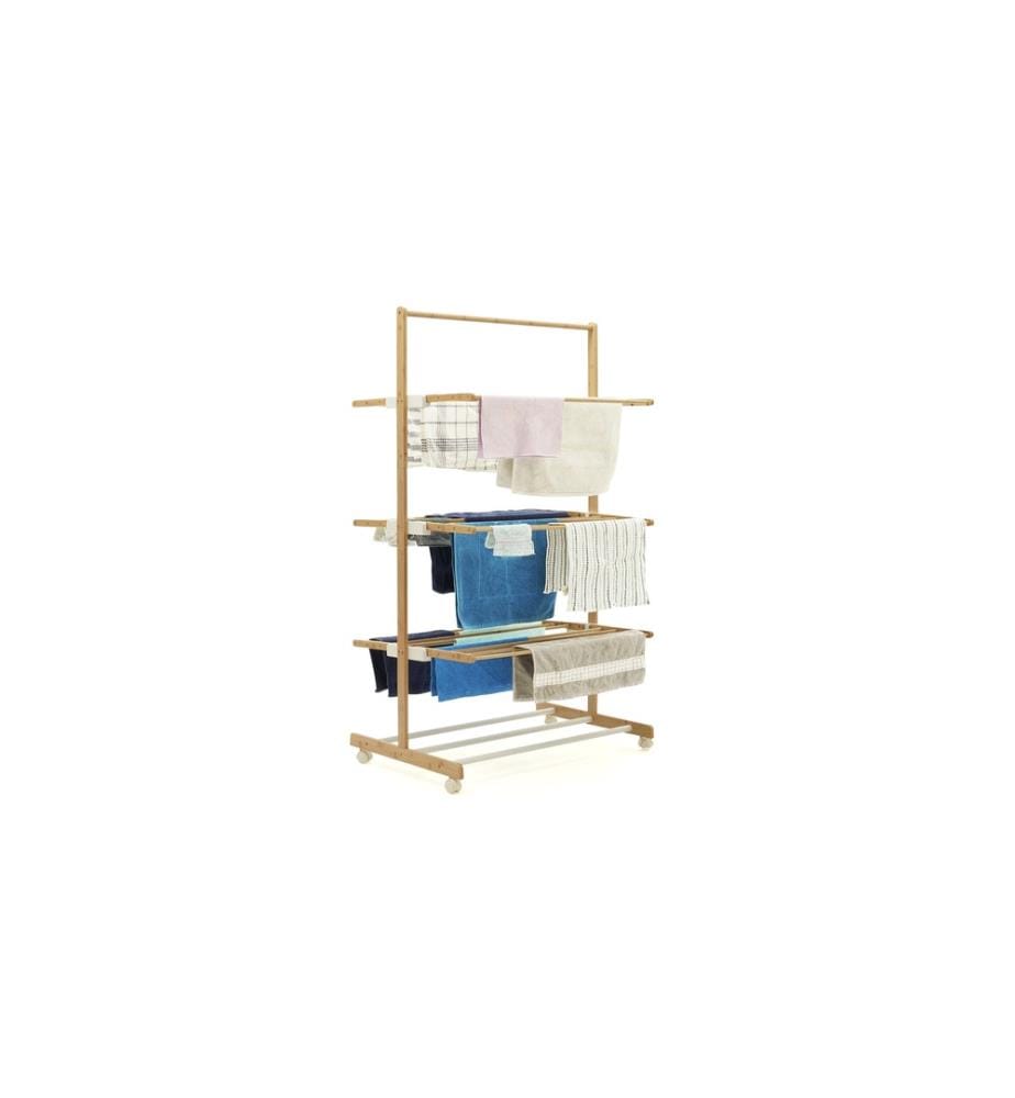 Stendino pieghevole in bambù a 3 livelli 85x65x150cm - Legno
