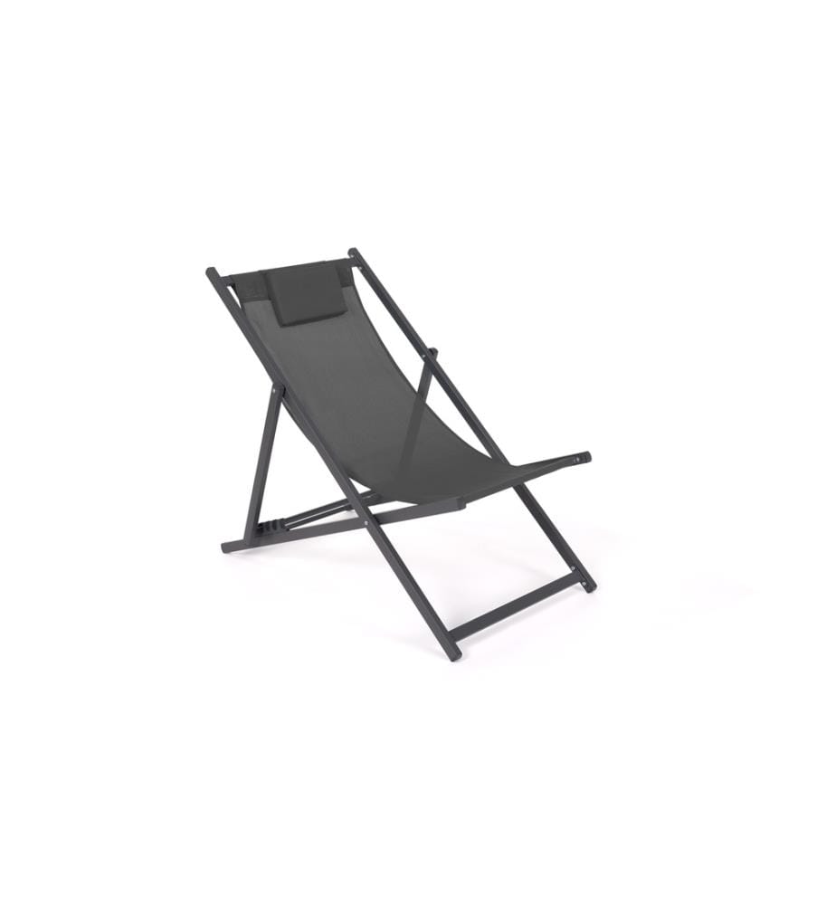 Lot de 2 Chiliennes en métal et toile - Anthracite