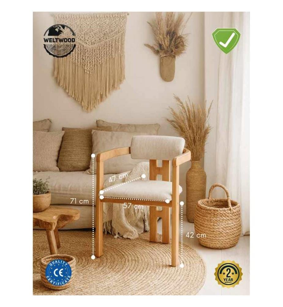 Ensemble table et chaises de salle à manger, 7 pièces, panneaux de particules 100 % mélaminés, blanc, naturel