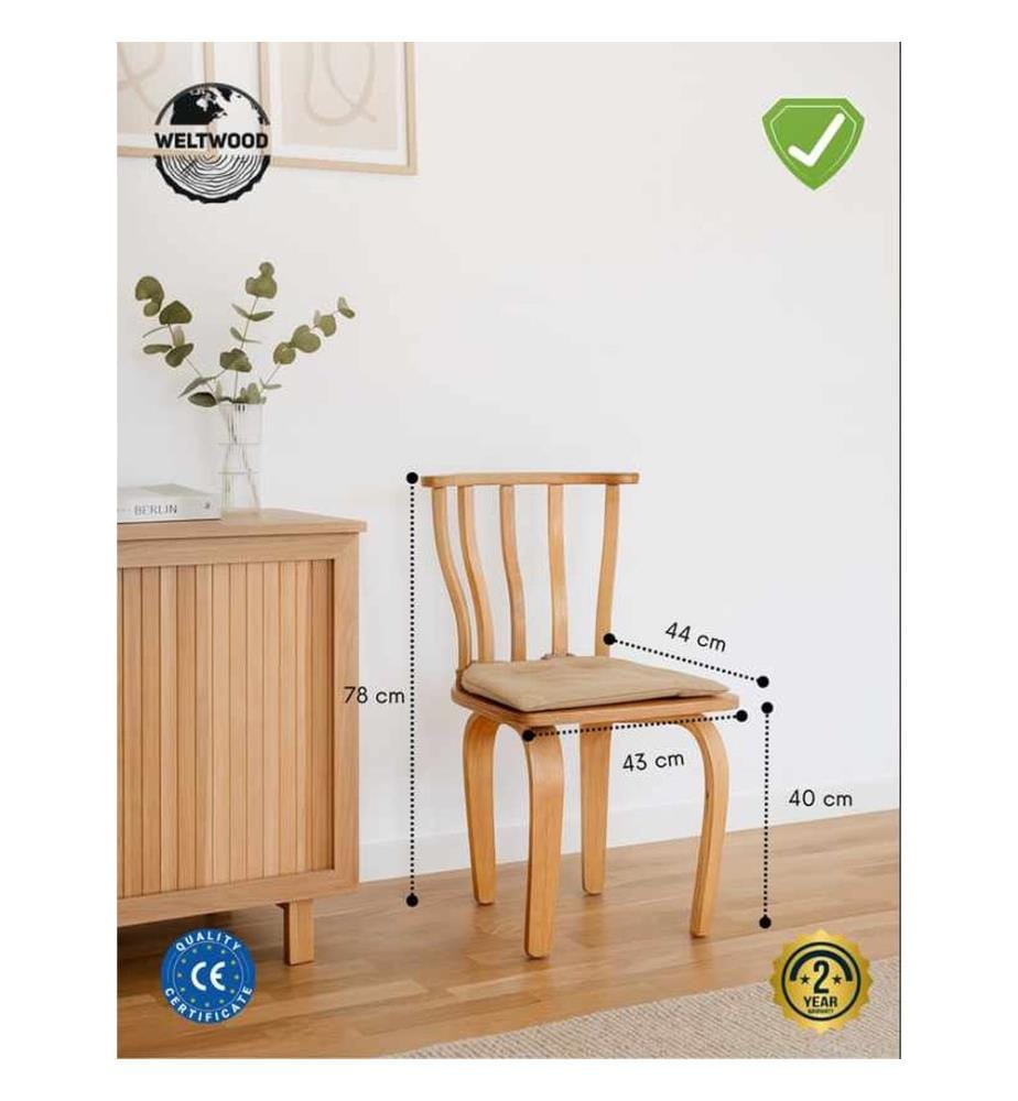 Essgruppe mit Tisch und Stühlen, 7-teilig, 100 % melaminbeschichtete Spanplatte, Weiss, Natur
