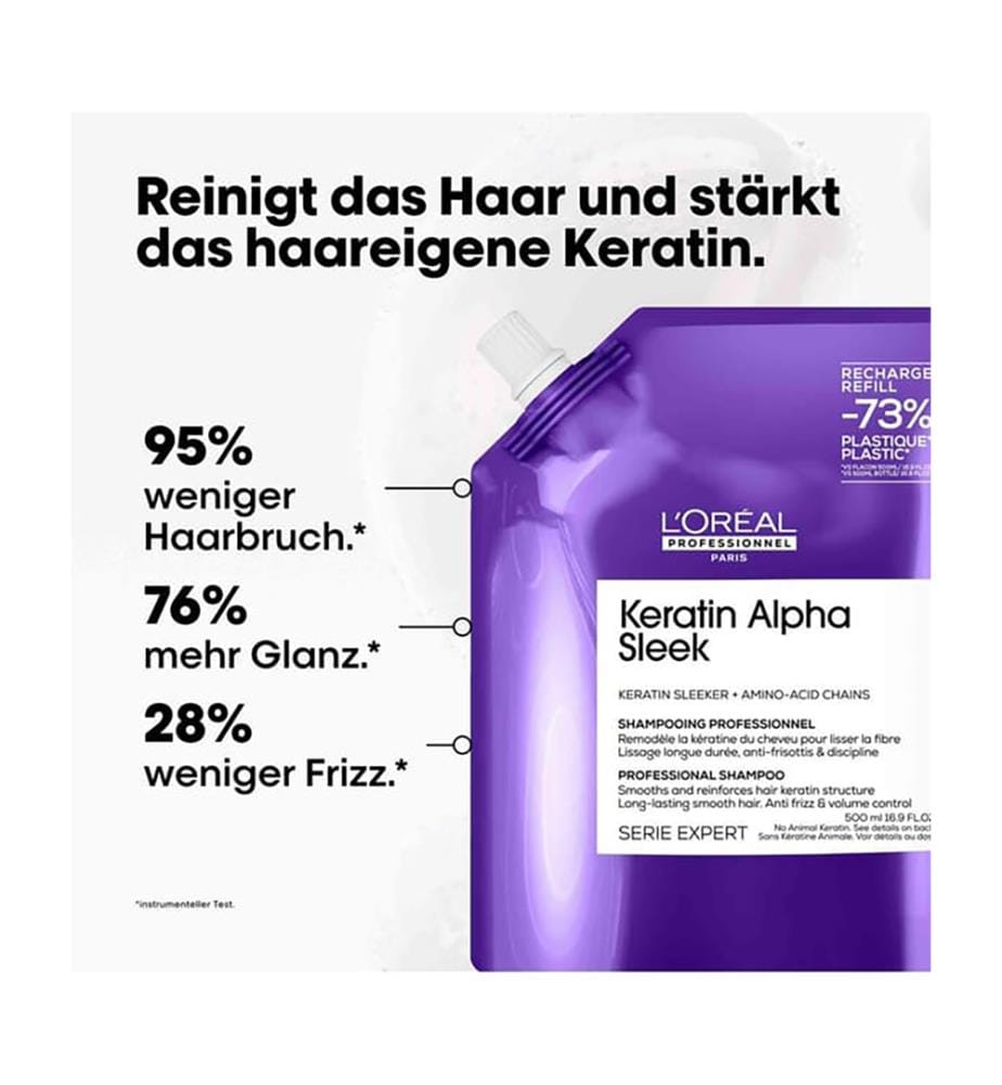 Keratin Alpha Sleek Shampoo Nachfüllpackung 500 ml