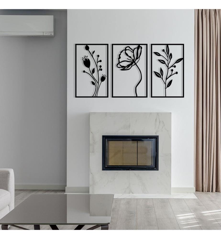 Decorazione da parete in metallo - Nero