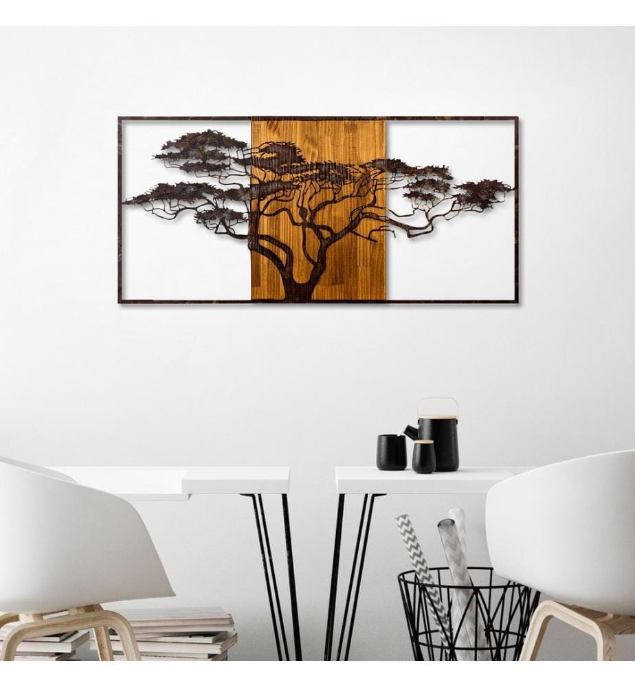 Wanddekoration aus Holz – mehrfarbig