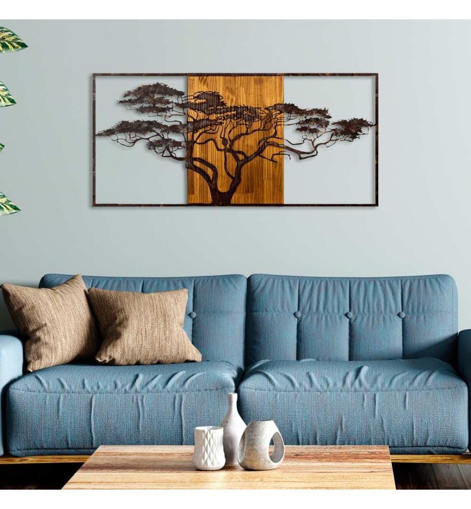 Wanddekoration aus Holz – mehrfarbig