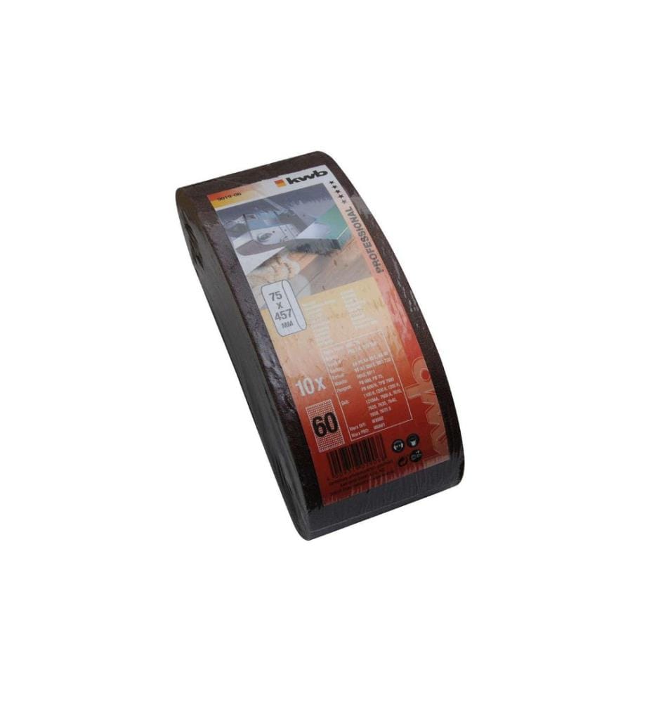 Bande de ponçage KWB 75 x 457 mm K60 pack de 10