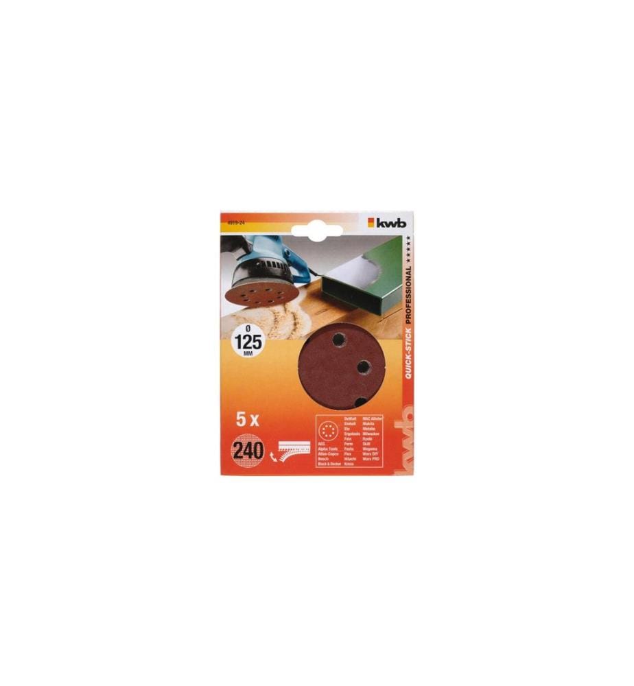 Disque de ponçage kwb 125 mm K240