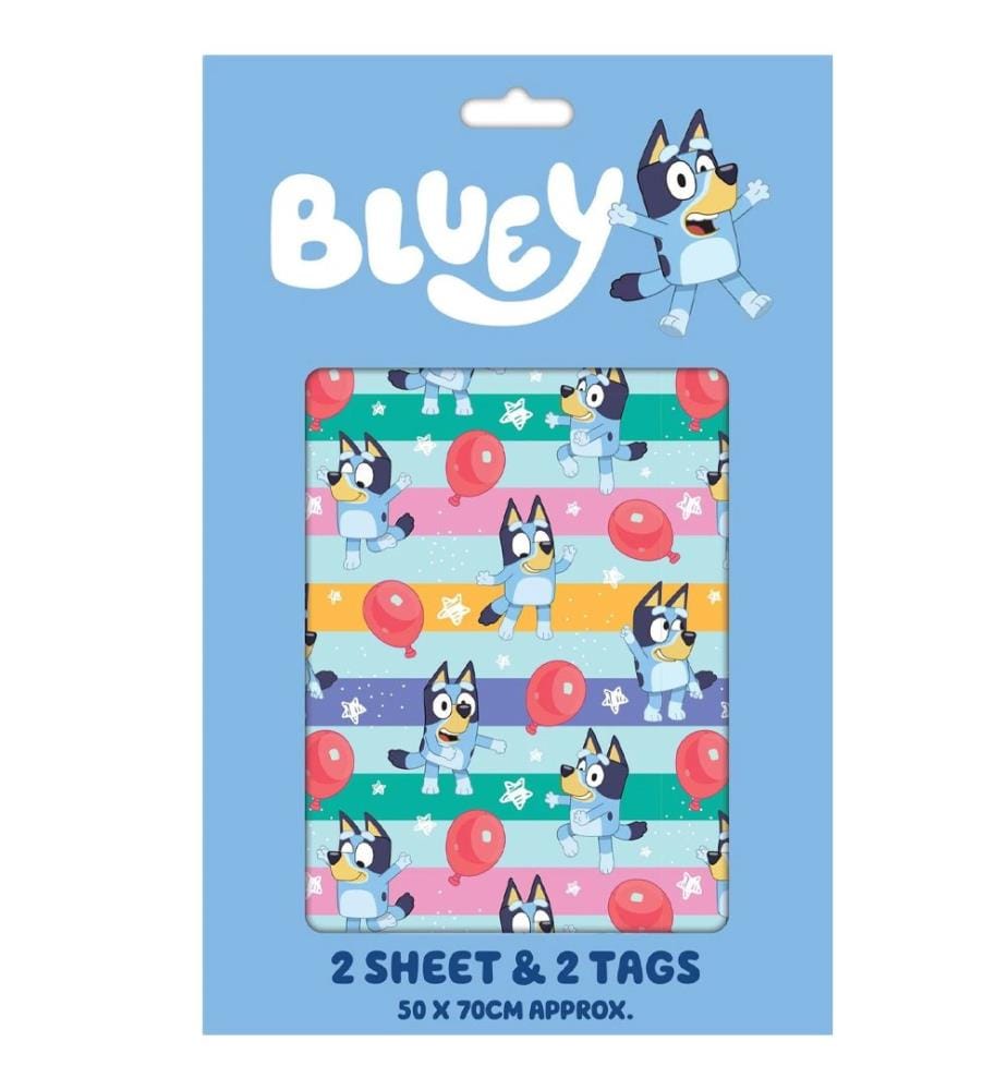 Bluey - Ballon-Ärmel-Geschenkpapier-Set, Papier