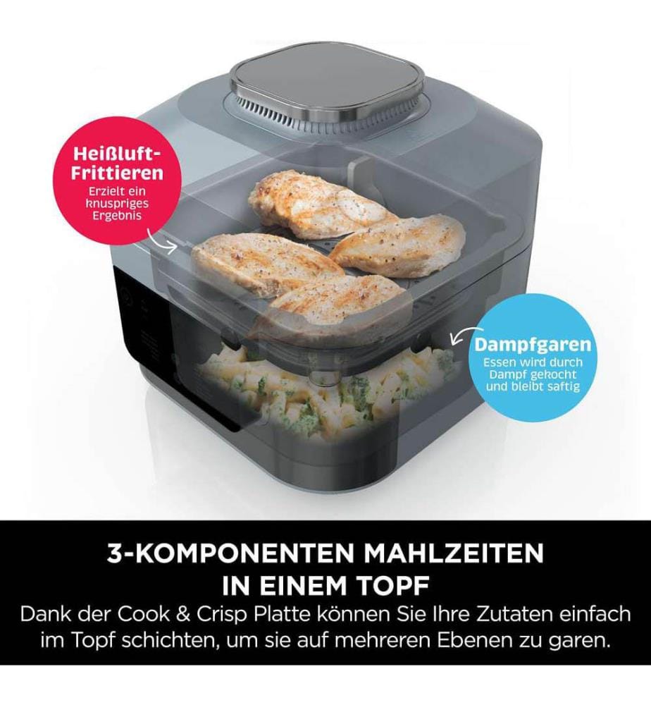 Rapid Cooking System & Heissluftfritteuse - Silber, Schwarz