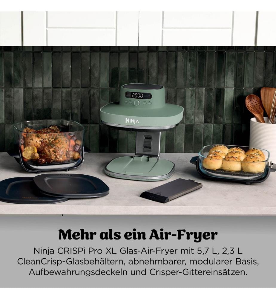 Crispi Pro 5-in-1-Heissluftfritteuse aus Glas – Grün","detected_source_language":"FR