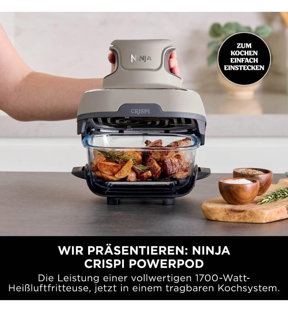 Tragbare Heissluftfritteuse 1700 W - Gelb