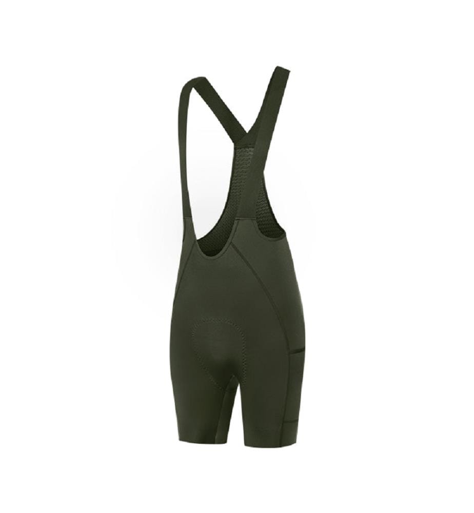 LuZheng kurze Radhose mit Trägern und Elastic Interface®-Sitzpolster - Grün