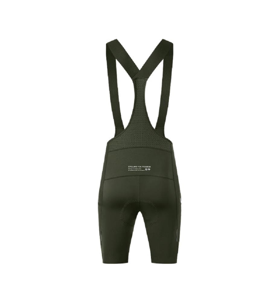 LuZheng kurze Radhose mit Trägern und Elastic Interface®-Sitzpolster - Grün