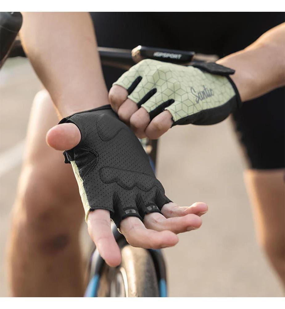 Fingerlose Fahrradhandschuhe - Schwarz und Creme