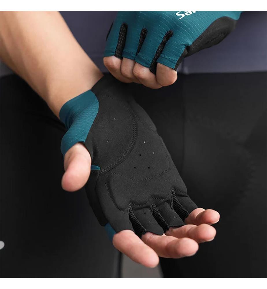 Fingerlose Fahrradhandschuhe 28°C+ - Schwarz und Blau