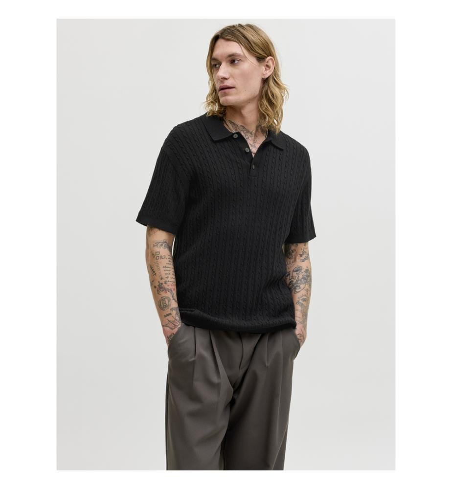 Strick-Polo – Schwarz
