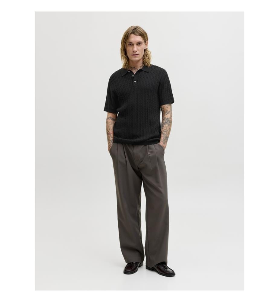 Strick-Polo – Schwarz