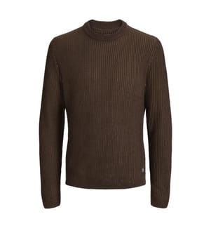 Strickpullover mit Rundhalsausschnitt – Kakao