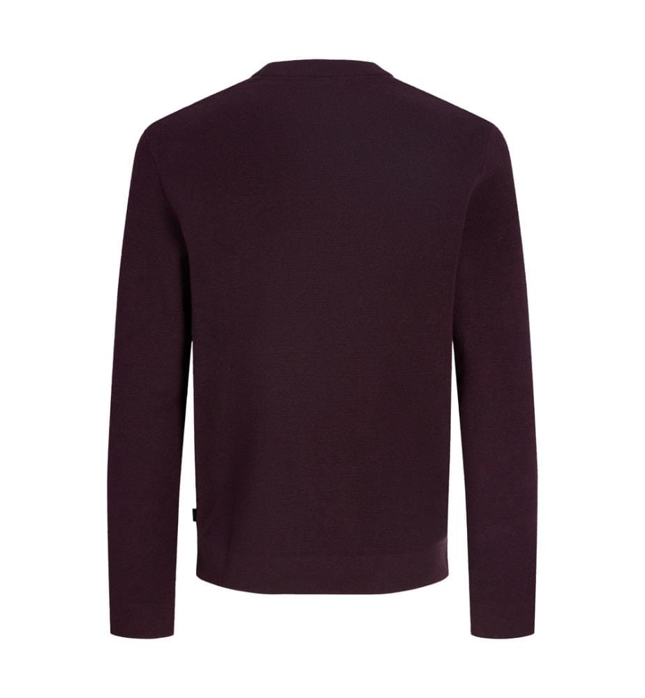 Strickpullover mit Rundhalsausschnitt – Dunkelbordó