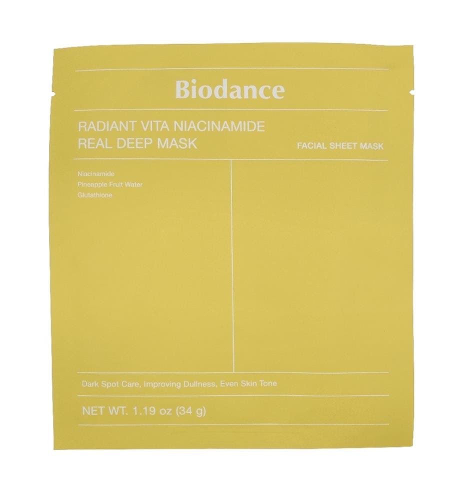 Biodance Radiant Vita Masque intensif à la niacinamide, lot de 4, 136 g