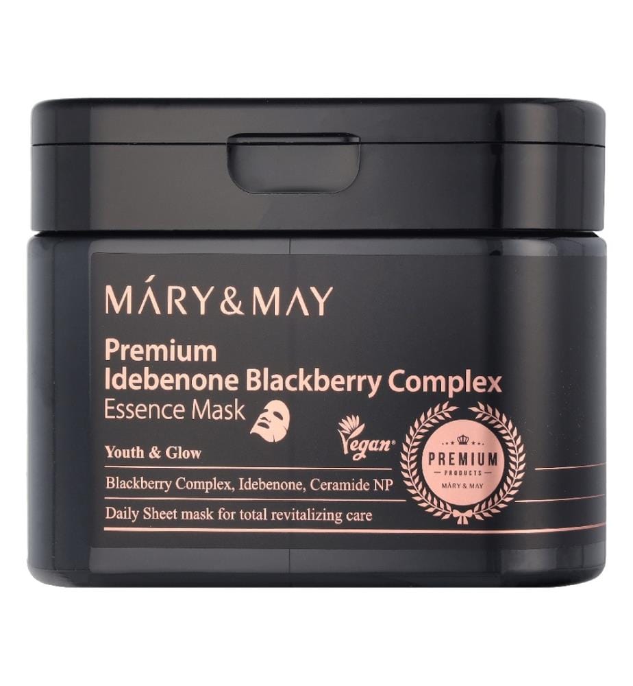 Mary & May Premium Idebenon-Brombeer-Komplex-Essenzmaske, 20 Stück