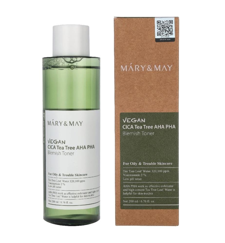 Mary & May Veganer CICA-Teebaum-AHA-PHA-Toner gegen Hautunreinheiten 200 ml