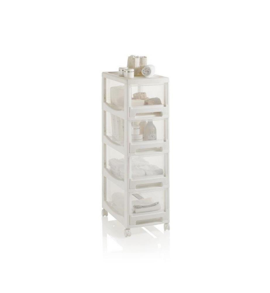 Commode à Roulettes Dey 28 x 43 x 90 Cm - Blanc
