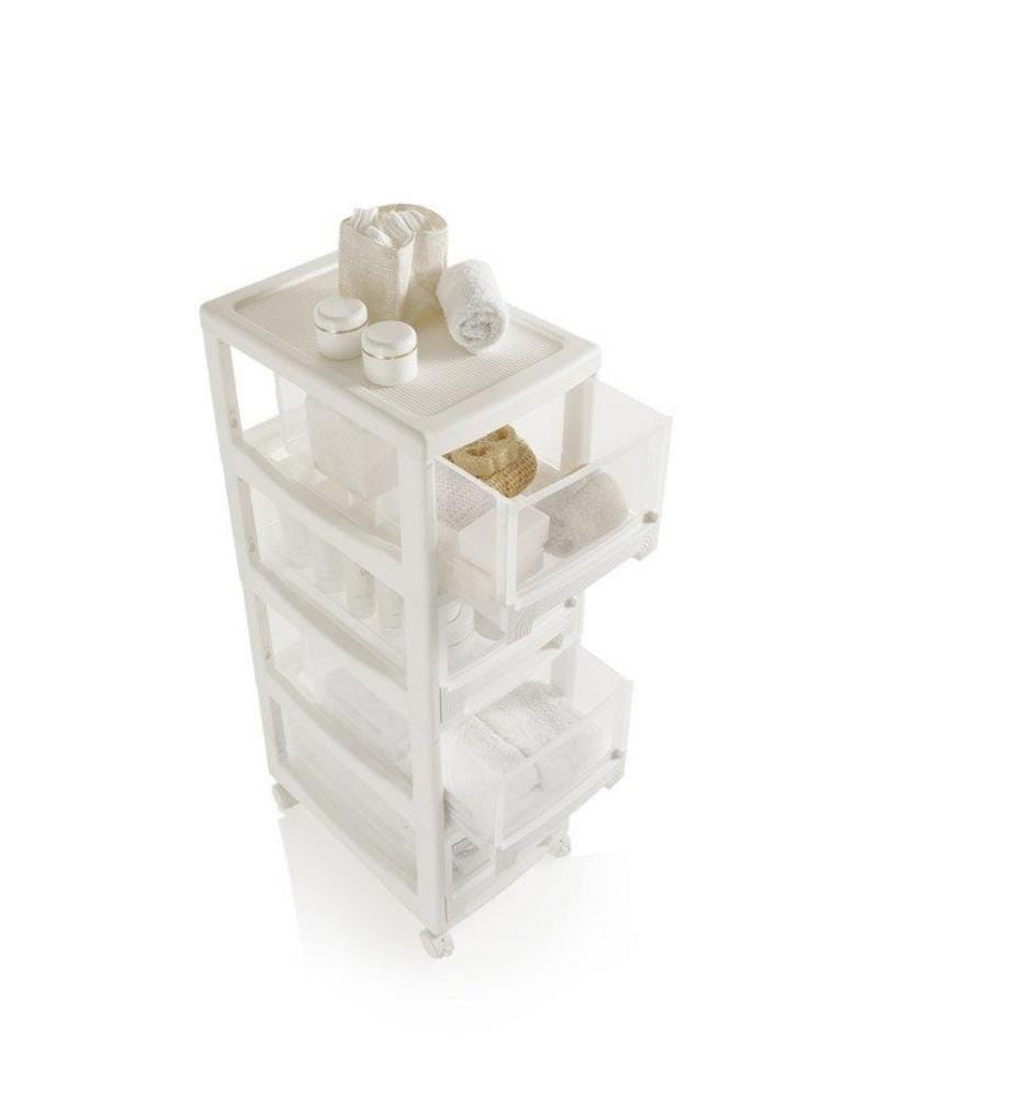 Commode à Roulettes Dey 28 x 43 x 90 Cm - Blanc
